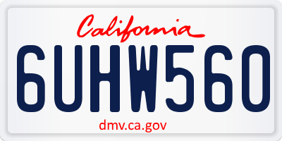 CA license plate 6UHW560