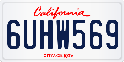 CA license plate 6UHW569