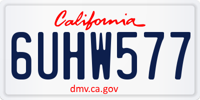 CA license plate 6UHW577
