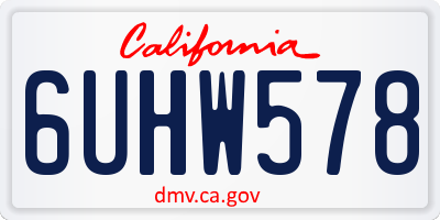 CA license plate 6UHW578