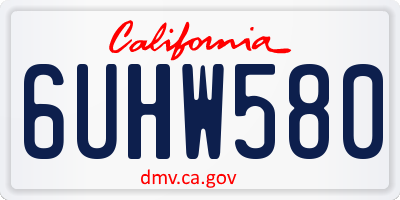 CA license plate 6UHW580