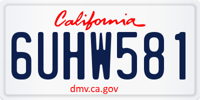 CA license plate 6UHW581
