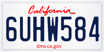 CA license plate 6UHW584