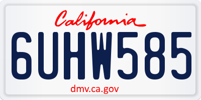 CA license plate 6UHW585