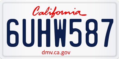 CA license plate 6UHW587