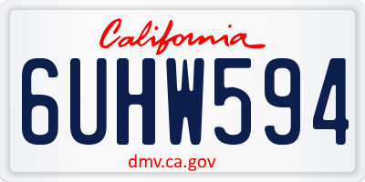 CA license plate 6UHW594