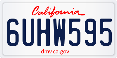 CA license plate 6UHW595
