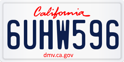 CA license plate 6UHW596