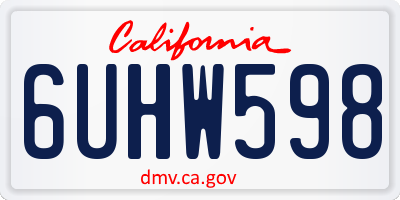 CA license plate 6UHW598