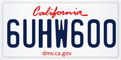CA license plate 6UHW600
