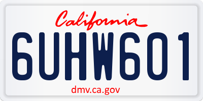 CA license plate 6UHW601