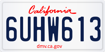 CA license plate 6UHW613