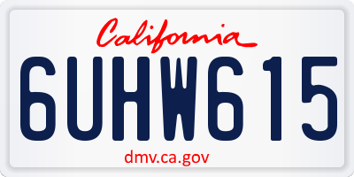 CA license plate 6UHW615