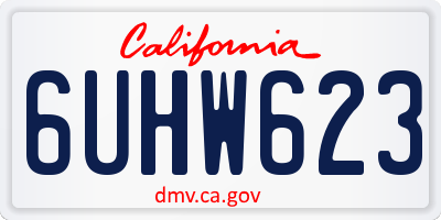 CA license plate 6UHW623
