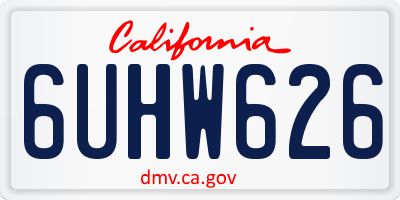 CA license plate 6UHW626