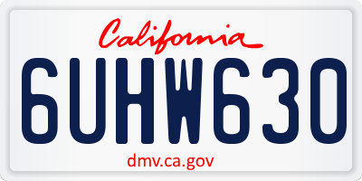 CA license plate 6UHW630