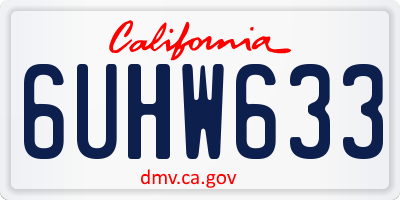 CA license plate 6UHW633