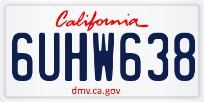 CA license plate 6UHW638