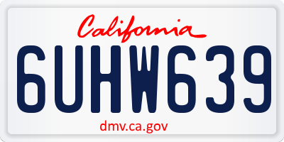 CA license plate 6UHW639