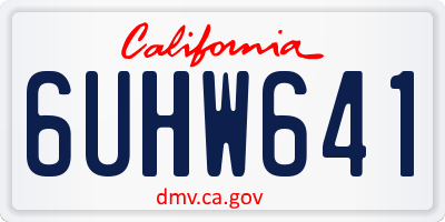 CA license plate 6UHW641