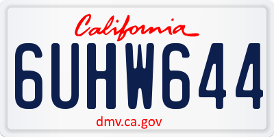 CA license plate 6UHW644