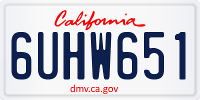 CA license plate 6UHW651
