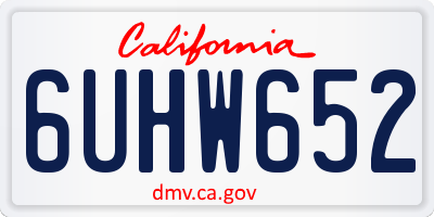 CA license plate 6UHW652