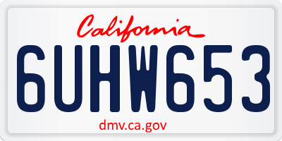 CA license plate 6UHW653