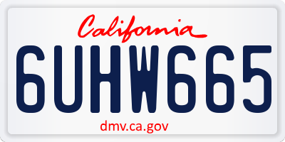 CA license plate 6UHW665