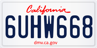 CA license plate 6UHW668