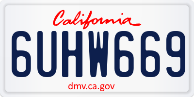 CA license plate 6UHW669