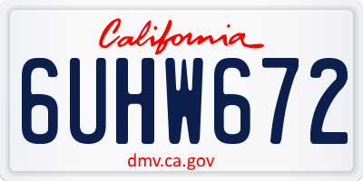 CA license plate 6UHW672