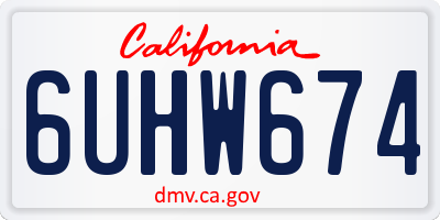 CA license plate 6UHW674