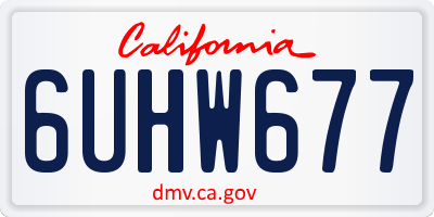 CA license plate 6UHW677