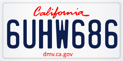 CA license plate 6UHW686