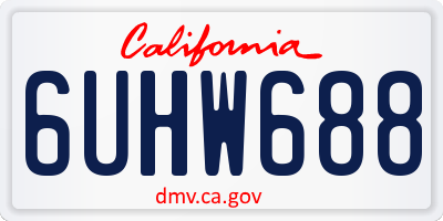 CA license plate 6UHW688