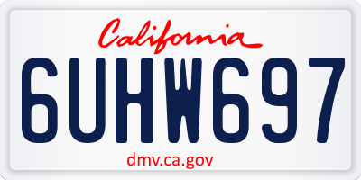 CA license plate 6UHW697