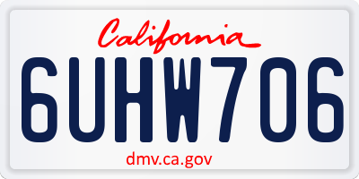 CA license plate 6UHW706