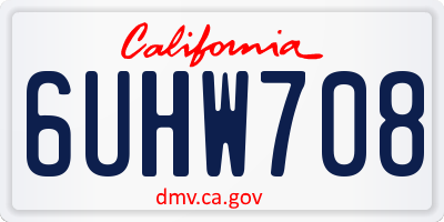 CA license plate 6UHW708