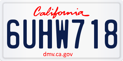 CA license plate 6UHW718