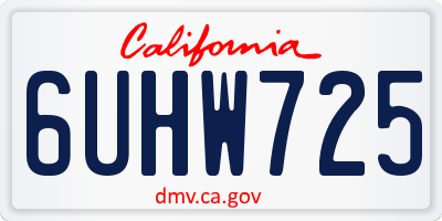 CA license plate 6UHW725