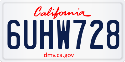 CA license plate 6UHW728