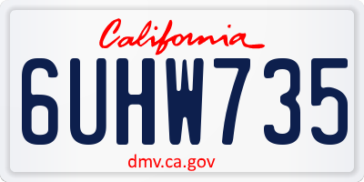 CA license plate 6UHW735