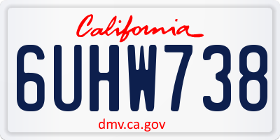 CA license plate 6UHW738