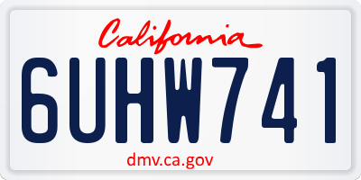 CA license plate 6UHW741
