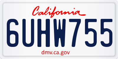 CA license plate 6UHW755