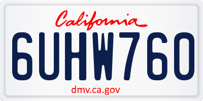 CA license plate 6UHW760