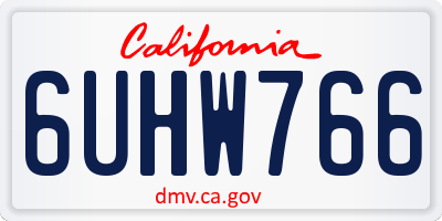 CA license plate 6UHW766