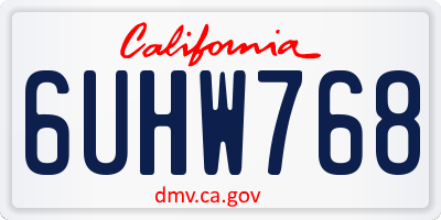 CA license plate 6UHW768