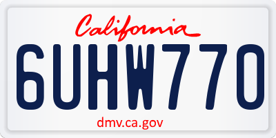 CA license plate 6UHW770